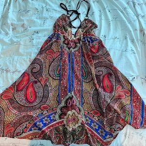 Zury Womens Maxi Halter Handkerchief Short Dress -Beach Cover Up/Party-NWT